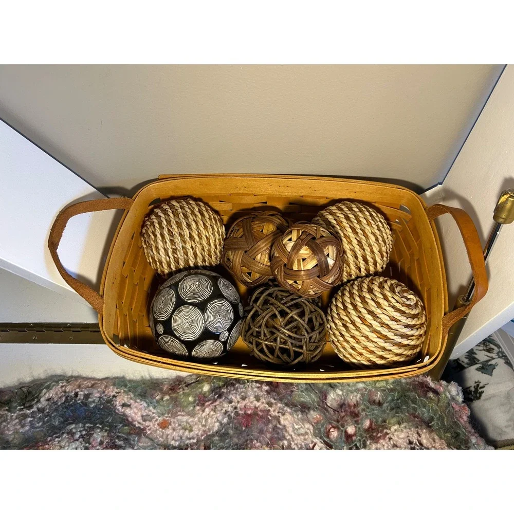 Longaberger serving Basket with Leather handles